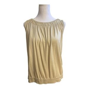 LOFT Gold With Light Sparkle Accents Sleeveless Blouse